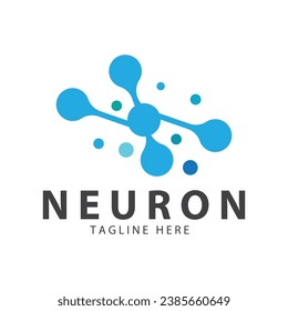 Neuron logo or nerve cell logo design,molecule logo illustration template icon with vector concept