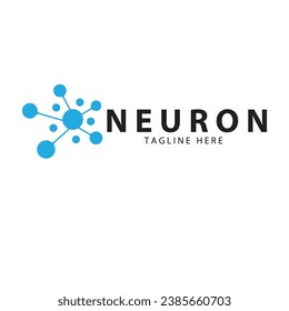 Neuron logo or nerve cell logo design,molecule logo illustration template icon with vector concept