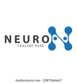 Neuron logo or nerve cell logo design,molecule logo illustration template icon with vector concept