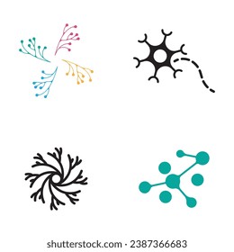 Neuron logo or nerve cell logo design,molecule logo illustration template icon with vector concept