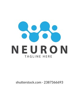 Neuron logo or nerve cell logo design,molecule logo illustration template icon with vector concept