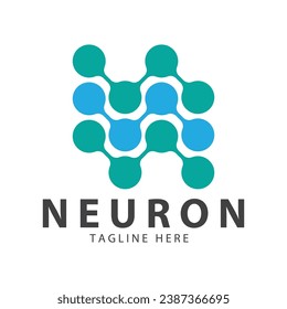 Neuron logo or nerve cell logo design,molecule logo illustration template icon with vector concept