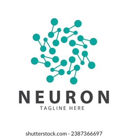 Neuron logo or nerve cell logo design,molecule logo illustration template icon with vector concept