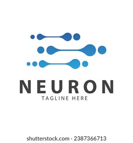 Neuron logo or nerve cell logo design,molecule logo illustration template icon with vector concept