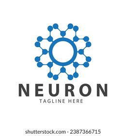 Neuron logo or nerve cell logo design,molecule logo illustration template icon with vector concept