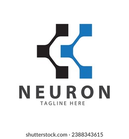 Neuron logo or nerve cell logo design,molecule logo illustration template icon with vector concept