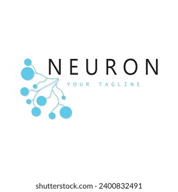 Neuron logo or nerve cell logo design,molecule logo illustration template icon with vector concept 