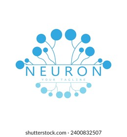 Neuron logo or nerve cell logo design,molecule logo illustration template icon with vector concept 