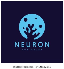 Diseño del logotipo de neuronas o de la célula nerviosa, icono de la plantilla de la ilustración del logotipo de la molécula con concepto de vector 