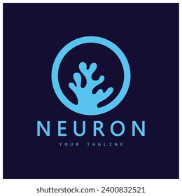 Neuron logo or nerve cell logo design,molecule logo illustration template icon with vector concept 