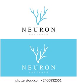 Neuron logo or nerve cell logo design,molecule logo illustration template icon with vector concept 