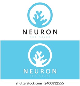 Neuron logo or nerve cell logo design,molecule logo illustration template icon with vector concept 