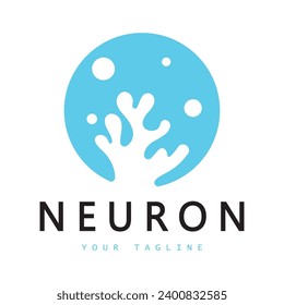 Neuron logo or nerve cell logo design,molecule logo illustration template icon with vector concept 