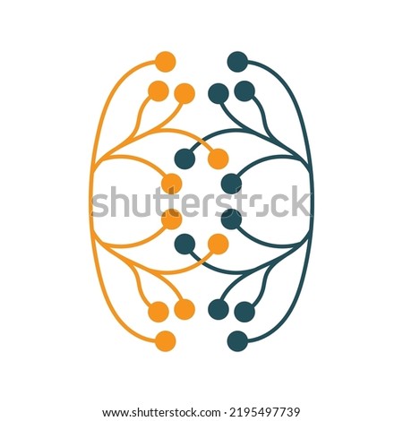 Neuron logo or nerve cell logo design,molecule logo illustration template icon with vector concept 