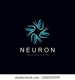 Neuron logo or nerve cell healthy abstract molecule design template 