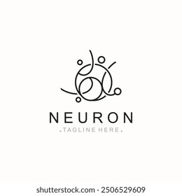 Logotipo de neurona o diseño de molécula abstracta saludable de células nerviosas Plantilla 