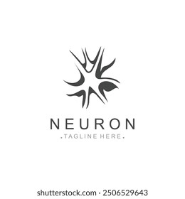 Neuron logo or nerve cell healthy abstract molecule design template 