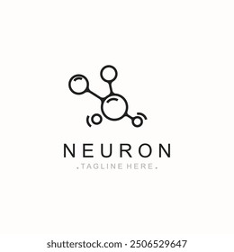 Neuron logo or nerve cell healthy abstract molecule design template 