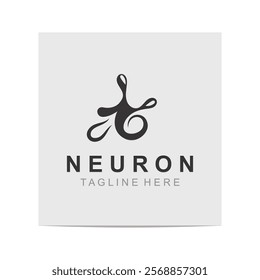 Neuron logo or nerve cell healthy abstract molecule illustration