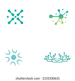 Neuron logo or nerve cell logo with vector concept.