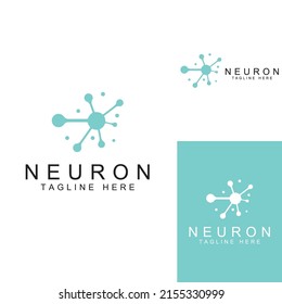 Neuron logo or nerve cell logo with vector concept.