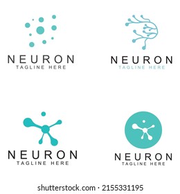 Logotipo neuronal o logotipo de célula nerviosa con concepto vectorial.