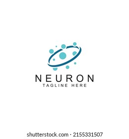 Neuron logo or nerve cell logo with vector concept.