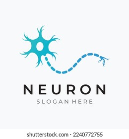 Neuron logo or nerve cell logo with vector concept.