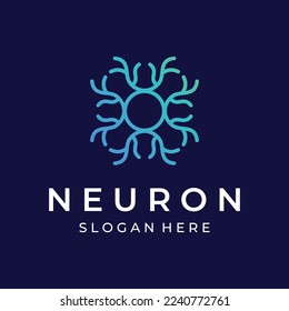 Neuron logo or nerve cell logo with vector concept.