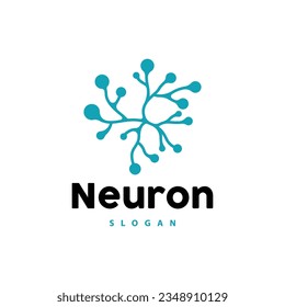 Neuron Logo, Neuron Nerve or Seaweed Vector Abstract Molecule Design, Template Illustration