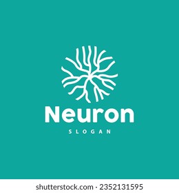 Neuron Logo, Neuron Nerve or Seaweed Vector Abstract Molecule Design, Template Illustration