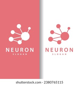 Logotipo de neurona, nervio de neurona o vector de algas abstracto diseño de molécula, ilustración de plantilla