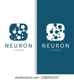 Logotipo de neurona, nervio de neurona o vector de algas abstracto diseño de molécula, ilustración de plantilla