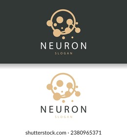 Neuron Logo, Neuron Nerve or Seaweed Vector Abstract Molecule Design, Template Illustration
