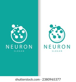 Neuron Logo, Neuron Nerve or Seaweed Vector Abstract Molecule Design, Template Illustration