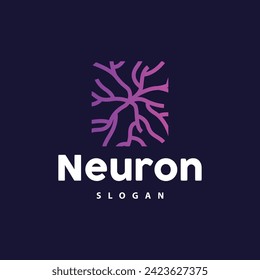 Neuron Logo, Neuron Nerve or Seaweed Vector Abstract Molecule Design, Template Illustration