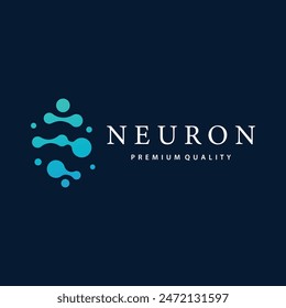 Neuron Logo, Neuron Nerve or Seaweed Vector Abstract Molecule Design, Template Illustration