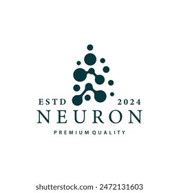 Neuron Logo, Neuron Nerve or Seaweed Vector Abstract Molecule Design, Template Illustration