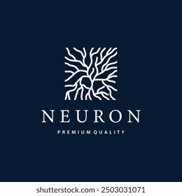 Neuron Logo, Neuron Nerve or Seaweed Vector Abstract Molecule Design, Template Illustration