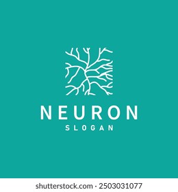 Neuron Logo, Neuron Nerve or Seaweed Vector Abstract Molecule Design, Template Illustration