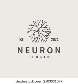 Neuron Logo, Neuron Nerve or Seaweed Vector Abstract Molecule Design, Template Illustration