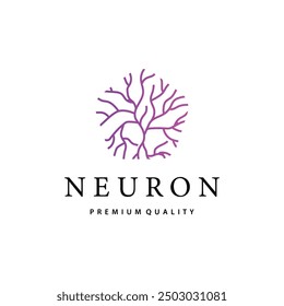 Neuron Logo, Neuron Nerve or Seaweed Vector Abstract Molecule Design, Template Illustration