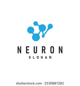 Neuron Logo, Neuron Nerve or Seaweed Vector Abstract Molecule Design, Template Illustration