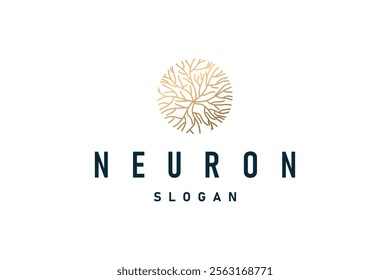 Neuron Logo, Neuron Nerve or Seaweed Vector Abstract Molecule Design, Template Illustration