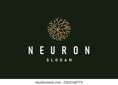 Neuron Logo, Neuron Nerve or Seaweed Vector Abstract Molecule Design, Template Illustration