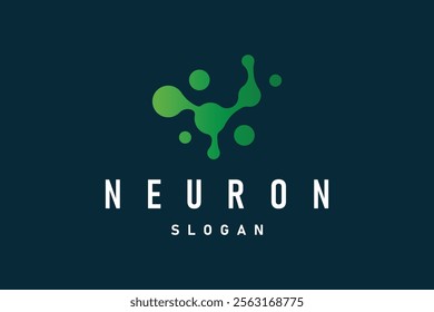 Neuron Logo, Neuron Nerve or Seaweed Vector Abstract Molecule Design, Template Illustration