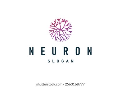 Neuron Logo, Neuron Nerve or Seaweed Vector Abstract Molecule Design, Template Illustration