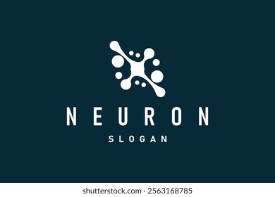 Neuron Logo, Neuron Nerve or Seaweed Vector Abstract Molecule Design, Template Illustration