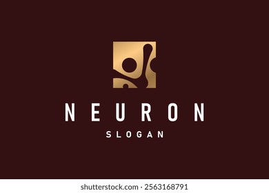 Neuron Logo, Neuron Nerve or Seaweed Vector Abstract Molecule Design, Template Illustration