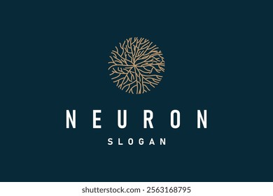 Neuron Logo, Neuron Nerve or Seaweed Vector Abstract Molecule Design, Template Illustration